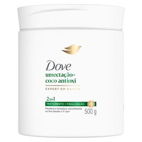 Máscara de Tratamento + Finalização Capilar Dove 2 em 1 Umectação+ Coco Antioxi 500g