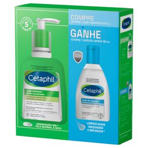 Kit Loção Hidratante Cetaphil Pele Sensível, Normal e Seca 473ml + Loção de Limpeza Cetaphil Pele Seca e Sensível 120ml