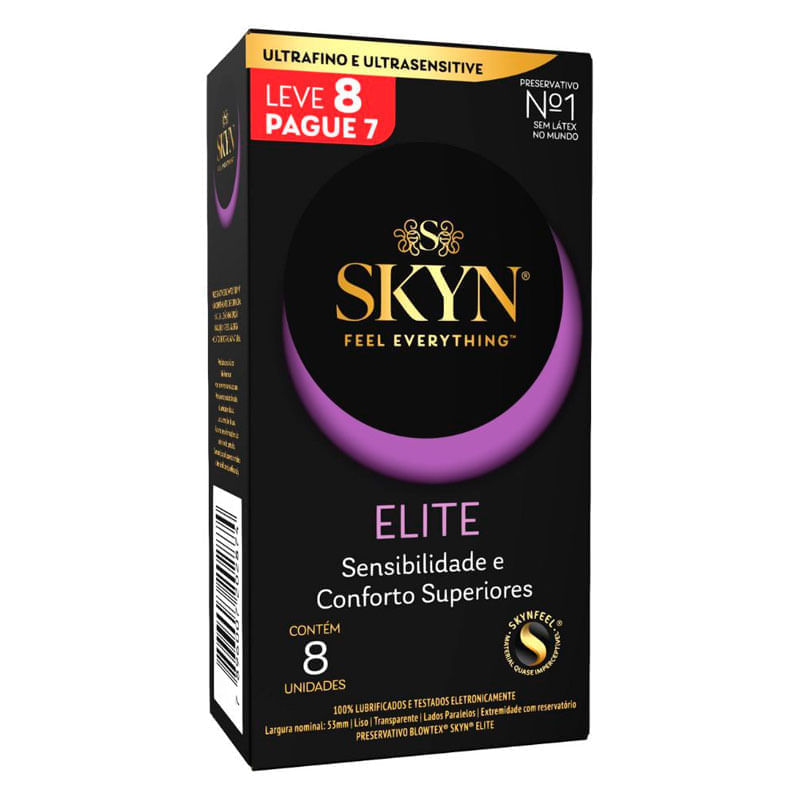 Preservativo Camisinha Blowtex Skyn Elite Leve 8 e Pague 7 Unidades