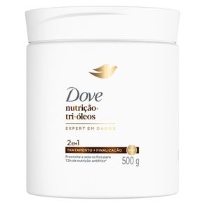 Máscara de Tratamento + Finalização Capilar Dove 2 em 1 Nutrição+ Tri-Óleos 500g