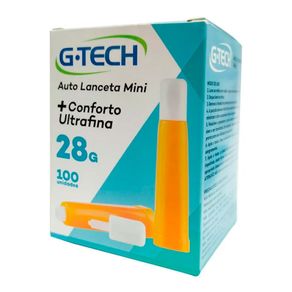 Auto Lanceta Mini G-Tech + Conforto Ultrafina 28g 100 Unidades