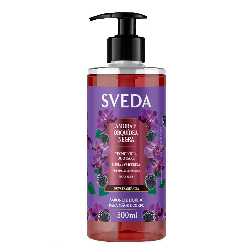 Sabonete Líquido Sveda Amora e Orquídea Negra 500ml