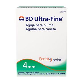 Agulhas Descartáveis para Caneta de Insulina BD Ultra-Fine 32g x 4mm 10 Unidades