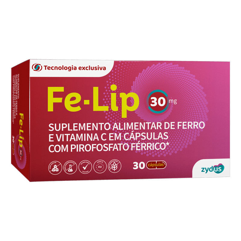 Suplemento Alimentar Fe-Lip 30mg 30 Cápsulas