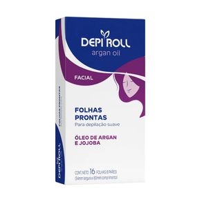 Folhas prontas para depilação facial Depi-roll Argan Oil 16 Unidades