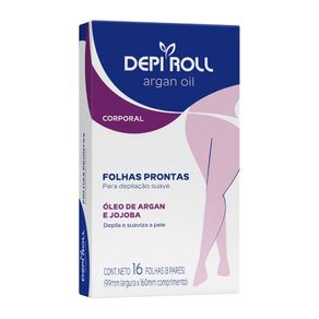 Folhas prontas para Depilção Corporal Depi Roll Argan Oil 16 unidades