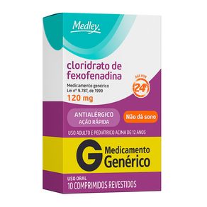 Cloridrato de Fexofenadina 120mg Medley 10 Comprimidos Revestidos