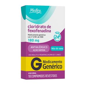 Cloridrato de Fexofenadina 180mg Medley 10 Comprimidos Revestidos