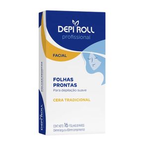 Folhas Depilatórias Facial Depi Roll Tradicional 16 folhas