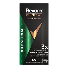 Desodorante Antitranspirante em Creme Rexona Men Clinical Intense Fresh 96h 58g