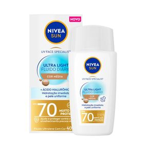 Protetor Solar Facial Nivea Sun UV Specialist Ultra Light FPS70 Cor Média 40ml