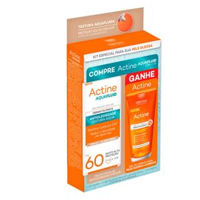 Kit Protetor Solar Facial Darrow Actine Aquafluid Cor 1.5 Claro Médio FPS60 40g + Gel de Limpeza Darrow Actine 40g