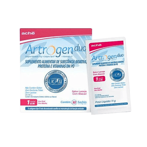 Suplemento Alimentar Artrogen Duo Colágeno Sabor Laranja com Abacaxi 30 Sachês 11g Cada