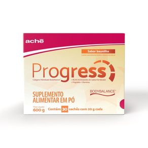 Suplemento Alimentar Progress Colágeno Hidrolisado Body Balance + BBCA + Magnésio + Vitaminas 30 Sachês de 20g Cada