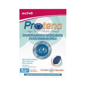 Protena Colágeno Tipo II 40mg + Ômega 3 + Vitamina D 60 Cápsulas Softgel
