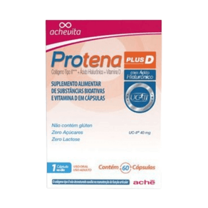 Suplemento Alimentar Protena Plus D Colágeno Tipo II + Ácido Hialuronico + Vitamina D 60 Cápsulas