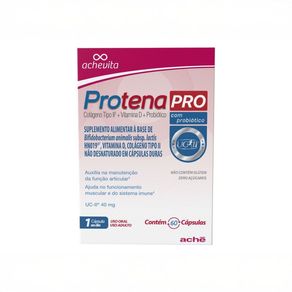 Suplemento Alimentar Protena Pro Colágeno Tipo II + Ácido Hialurônico + Vitamina D + Probiótico 60 Cápsulas