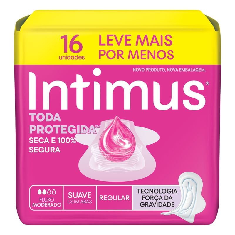 Absorvente Intimus Toda Protegida Dia Suave Com Abas 16 Unidades