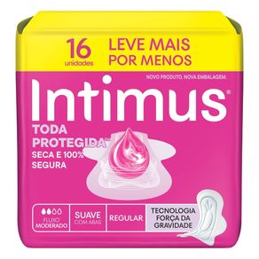 Absorvente Intimus Toda Protegida Dia Suave Com Abas 16 Unidades