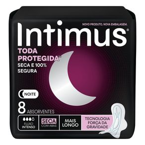 Absorvente Intimus Toda Protegida Noturno Seca Com Abas 8 Unidades