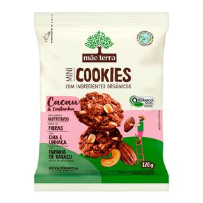 Mini Cookies Mãe Terra Sabor Cacau e Castanha 120g