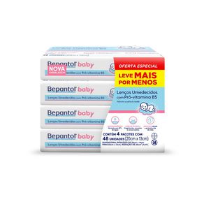 Kit Lenços Umedecidos Para Bebês Bepantol Baby 192 Unidades