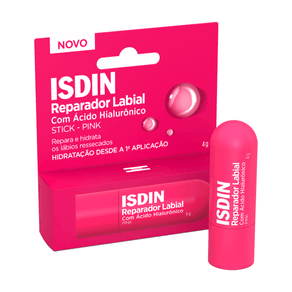 Reparador Labial Isdin Stick com Ácido Hialurônico Pink 4g