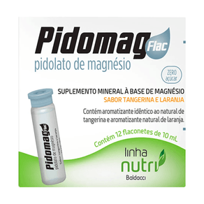 Suplemento Mineral Pidomag Flac Sabor Tangerina e Laranja 12 Flaconetes