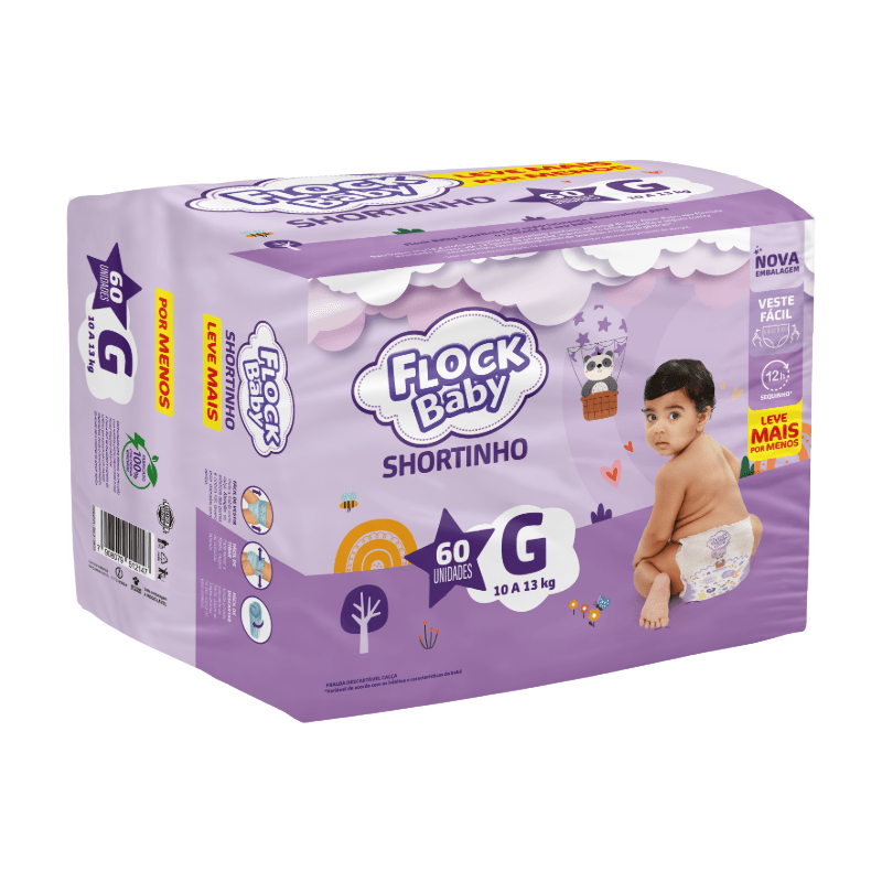 Fralda Calça Descartável Flock Baby Comfort Hiper G 60 Unidades