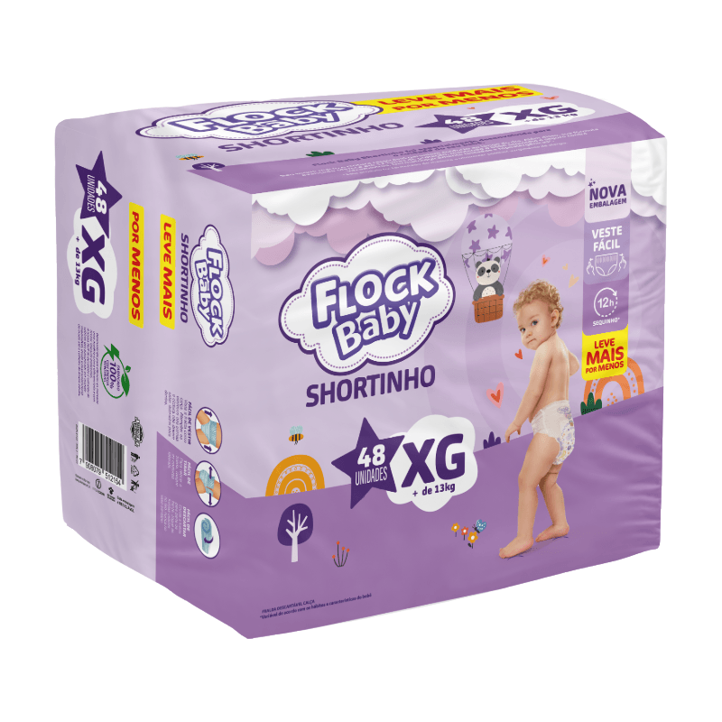Fralda Calça Descartável Flock Baby Comfort Hiper XG 48 Unidades