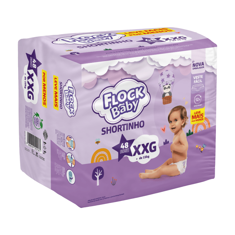 Fralda Calça Descartável Flock Baby Comfort Hiper XXG 48 Unidades