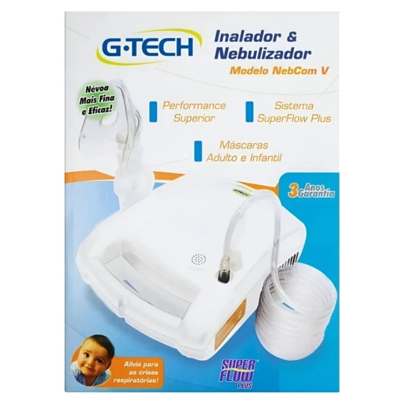 Inalador e Nebulizador G-Tech Nebcom V