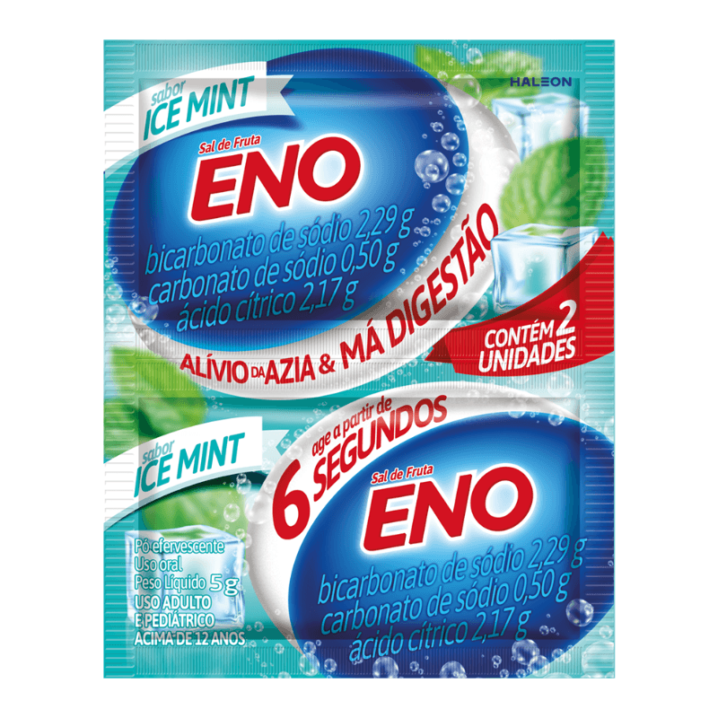Sal de Fruta Eno Sabor Ice Mint 2 Sachês 5g Cada