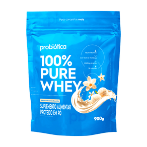 Suplemento Alimentar Proteico Probiótica 100% Pure Whey Sabor Baunilha 900g