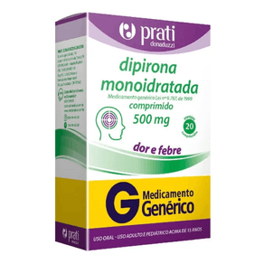 Dipirona Monoidratada 500mg Prati Donaduzzi 20 comprimidos