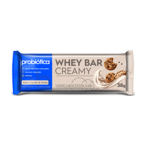 Barra de Proteína Whey Bar Creamy Probiotica Sabor Cookies & Cream 38g