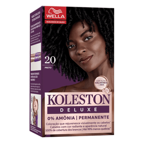 Tinta de Cabelo Koleston Deluxe Sem Amônia Cor Preto 20