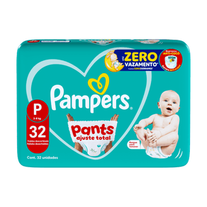 Fralda Pampers Pants Ajuste Total P 32 Unidades
