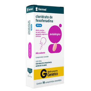 Cloridrato de Fexofenadina 180mg Germed 10 Comprimidos Revestidos