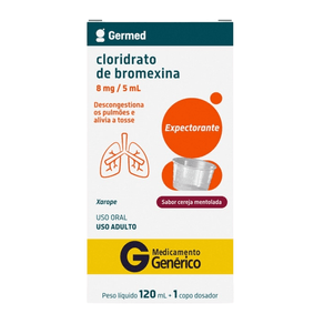Cloridrato de Bromexina 8mg/5ml Germed Sabor Cereja Mentolada 120ml + 1 Copo Dosador