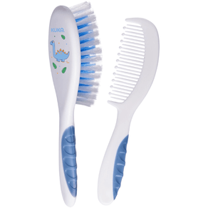Kit Escova + Pente Infantil Kuka Soft Cor Azul