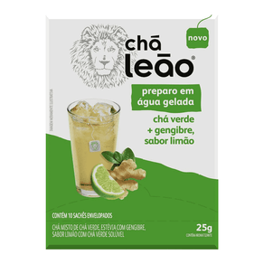 Chá Gelado Leão Sabor Verde Leão Gengibre + Limão 10 Sachês 25g