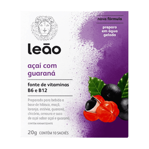 Chá Vitaminico Leão Açaí + Guaraná 10 Sachês 20g