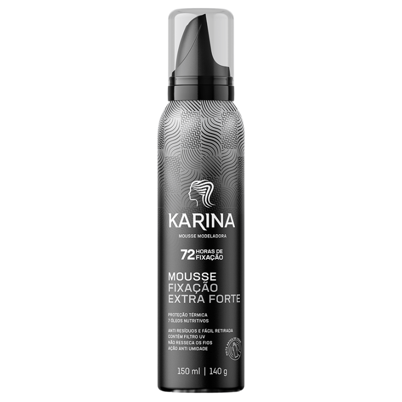 Mousse Modeladora Karina Fixação Extra Forte 72 Horas de Fixação 150ml
