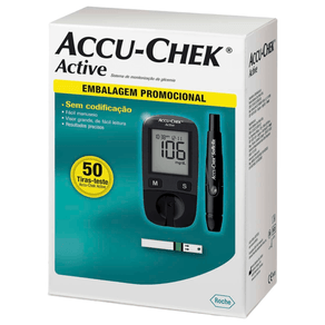 Kit Sistema de Monitorização da Glicemia Accu-Chek Active + Tiras-teste 50 Unidades