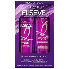 Kit Shampoo Elseve Encorpador Collagen Lifter 385ml + Condicionador Elseve Redensifica Fios Collagen Lifter 170ml
