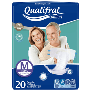 Fraldas Descartáveis para Adulto Qualifral Mega Comfort M 20 Unidades