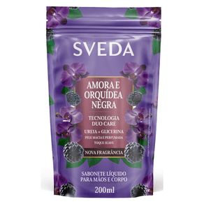 Refil Sabonete Líquido Sveda Amora e Orquídea Negra 200ml