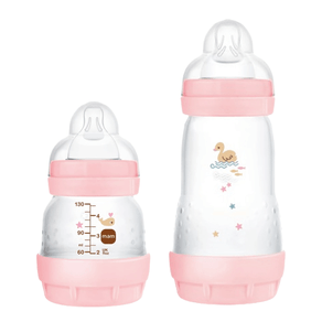 Kit Mamadeira Mam Easy Start Rosa 130ml + Mamadeira Mam Easy Start Rosa 260ml