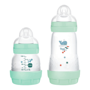 Kit Mamadeira Mam Easy Start Verde 130ml + Mamadeira Mam Easy Start Verde 260ml